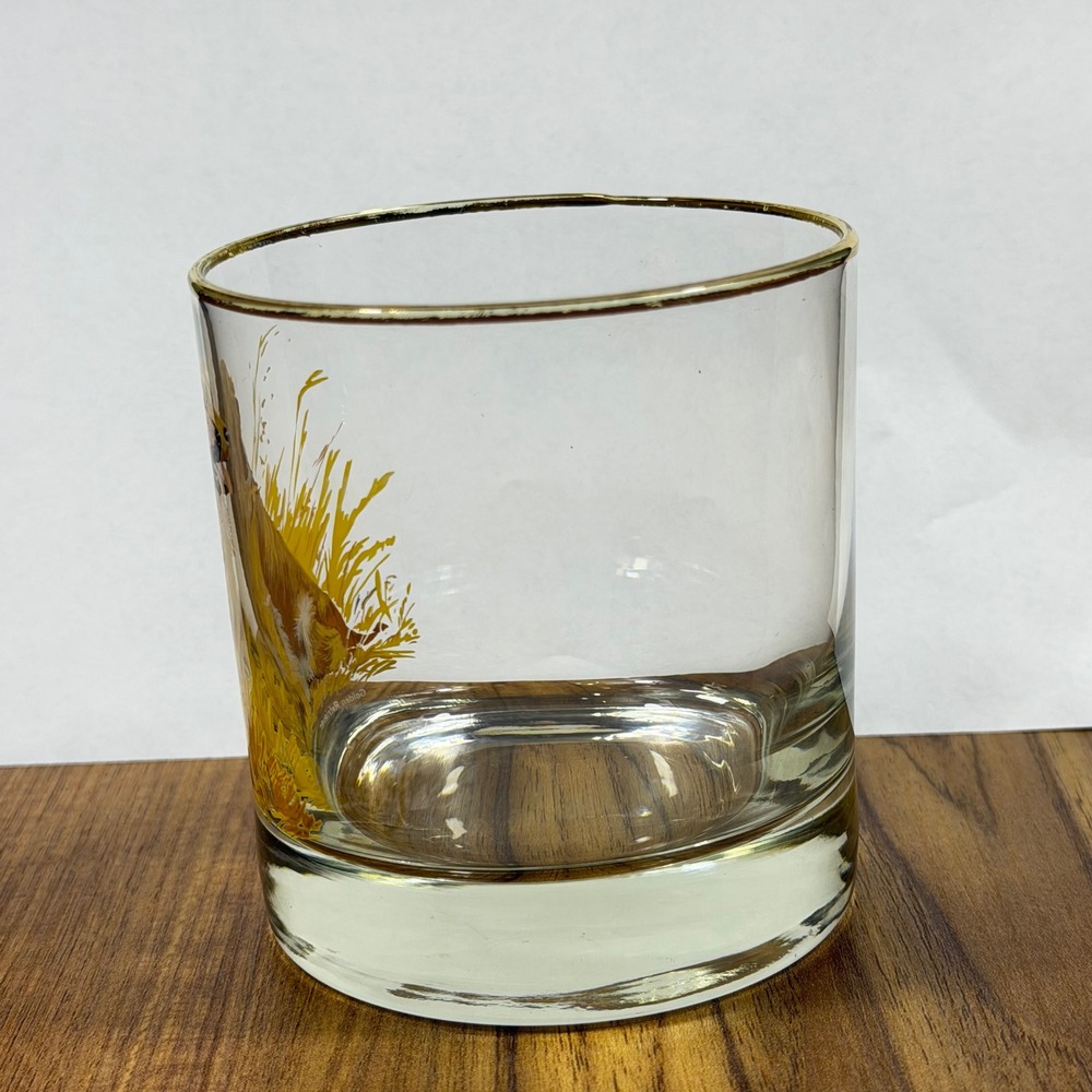 Golden Retriever Whiskey Glass Gold Rim Lowball Rocks Glass Dog Lover Barware - Picture 6 of 8